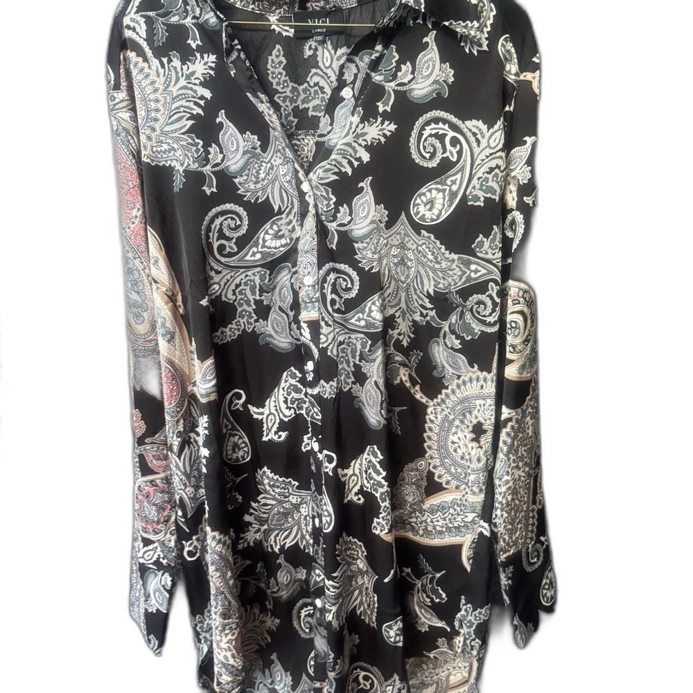Paisley Print Long Sleeve Women's Top or dress